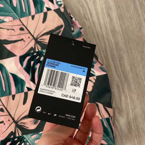 NWT Nike | Dri-Fit Cropped Tank Green & Pink | Size Medium - Picture 3 of 4